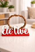 ✝️ Decorativo Cristão “Ele Vive” com Coroa